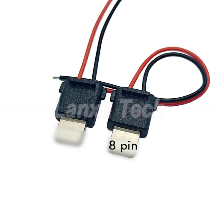 USB Type C 2 Pin Male Plug Connector Cable for Phone Power Bank