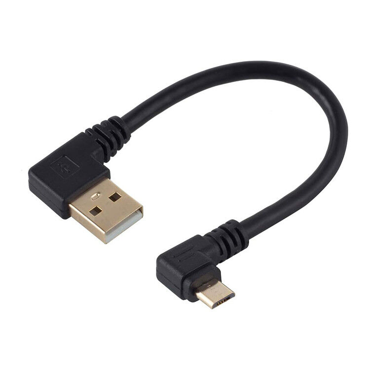 Angle USB to L Shape Left Right Angle 90 Degree Micro V8 Extension Data Charger Cable