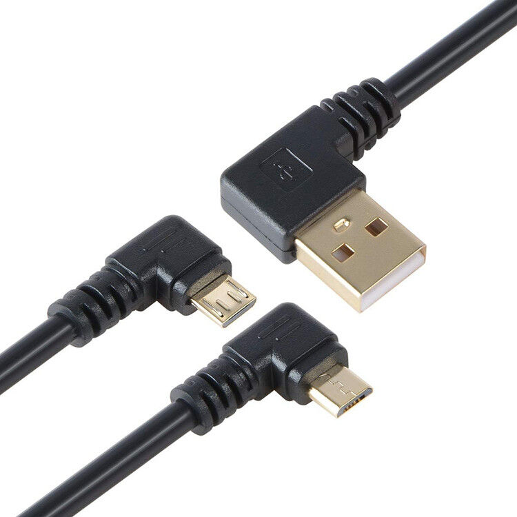 Angle USB to L Shape Left Right Angle 90 Degree Micro V8 Extension Data Charger Cable
