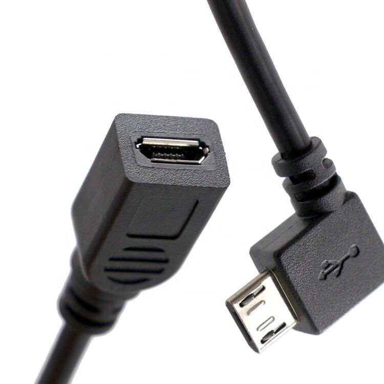 90 Degree Left Right Up Down  Angle Male to Female Micro B USB 2.0 Extension Cable