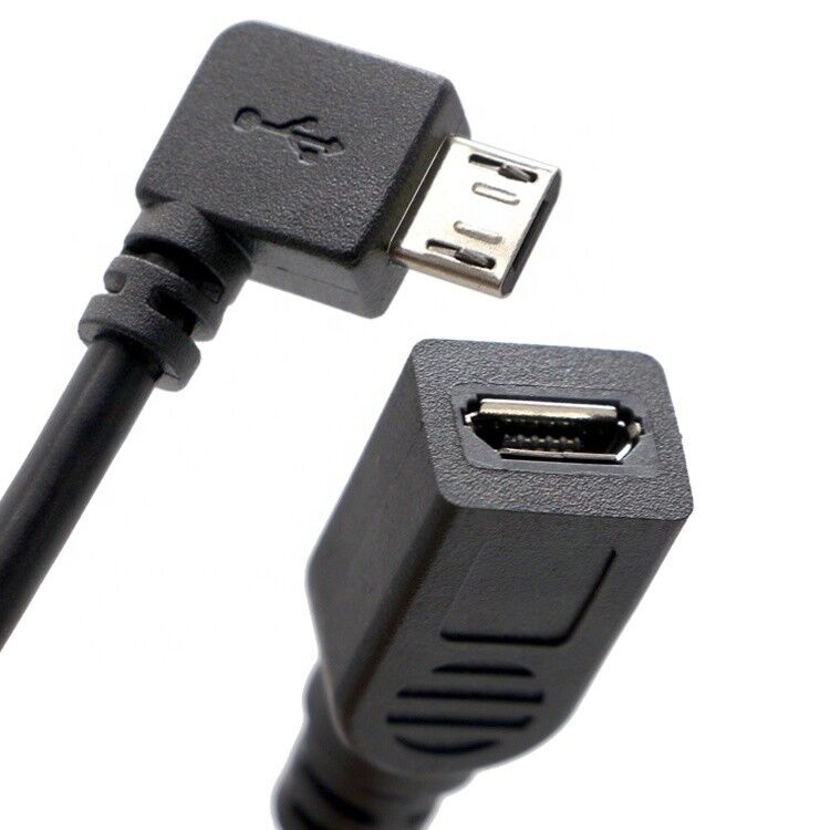 90 Degree Left Right Up Down  Angle Male to Female Micro B USB 2.0 Extension Cable