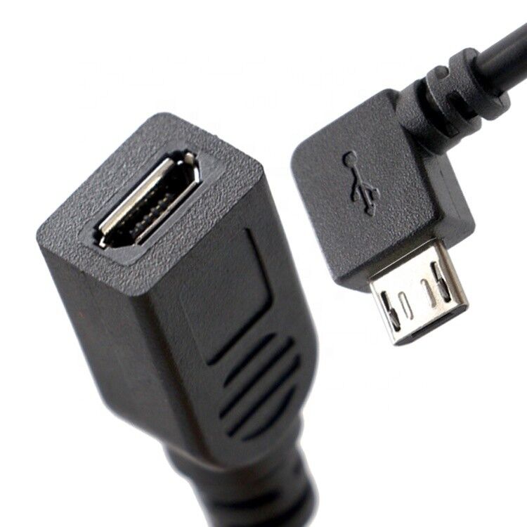 90 Degree Left Right Up Down  Angle Male to Female Micro B USB 2.0 Extension Cable