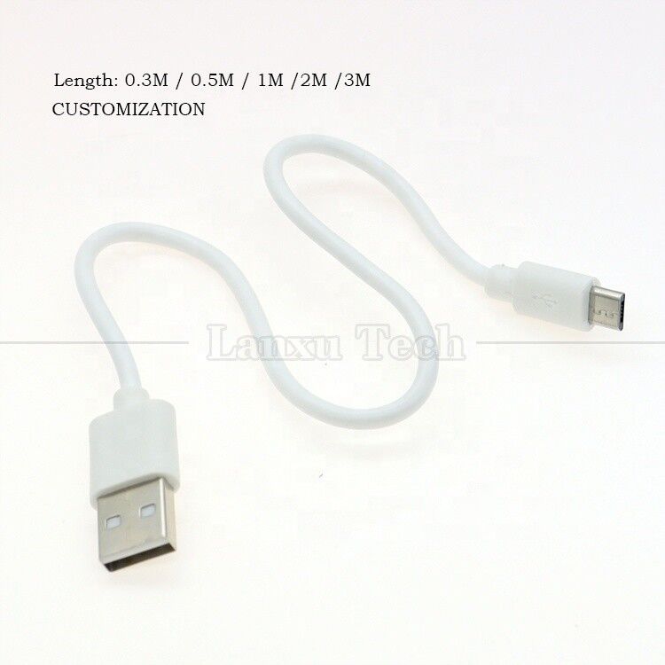Cheap Short 30cm 50cm 1m White Black Fast Charging 1A V8 Micro B to USB A Male Charger Cable for Power Bank Speaker Earphone