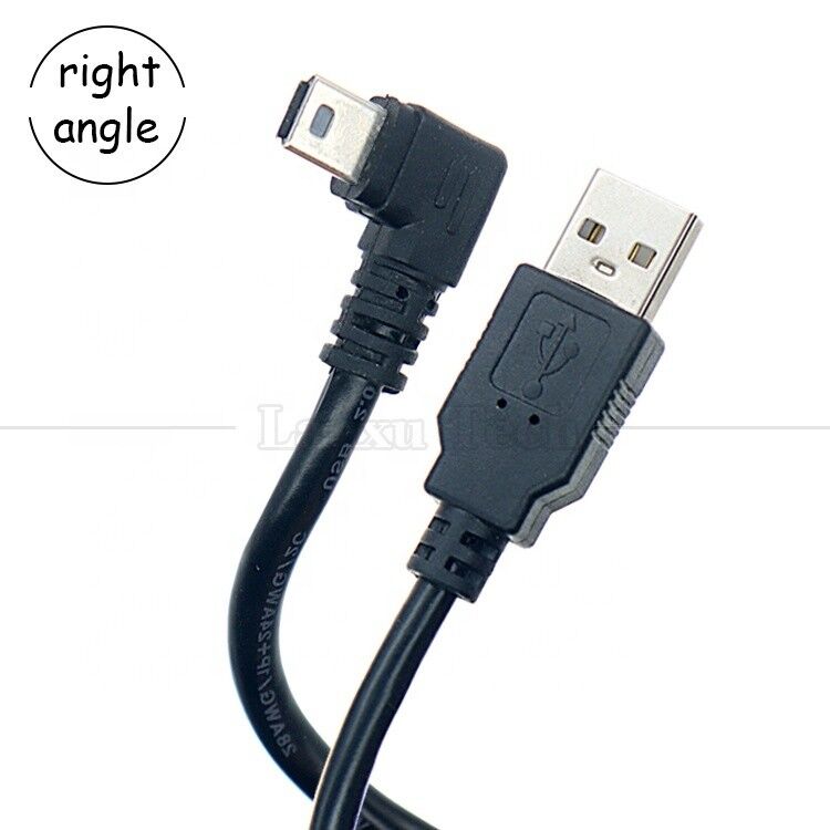 1m 2m 3m 5m 90 Degree L Shape Right Left Angle USB 2.0 A Male to Mini B 5 Pin USB Data Charging Cable for MP3 Camera