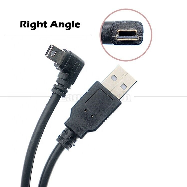 1m 2m 3m 5m 90 Degree L Shape Right Left Angle USB 2.0 A Male to Mini B 5 Pin USB Data Charging Cable for MP3 Camera