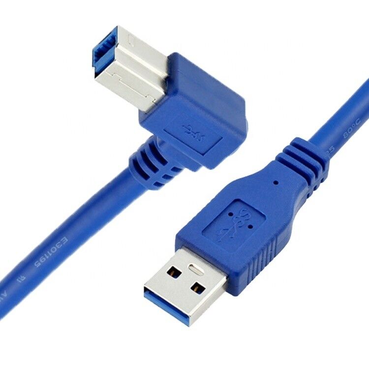 High Speed 5Gbps 90 Degree Right Angle USB 3.0  A Male to USB B Type Printer Cable for Epson HP