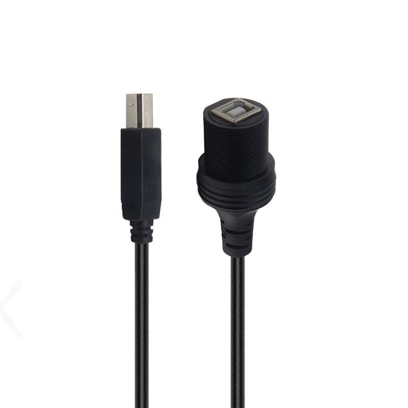 USB B 2.0/3.0 Male to Female Waterproof Extension Cable With Flush Mount Panel For Printer Car Truck Boat Motorcycle Computer