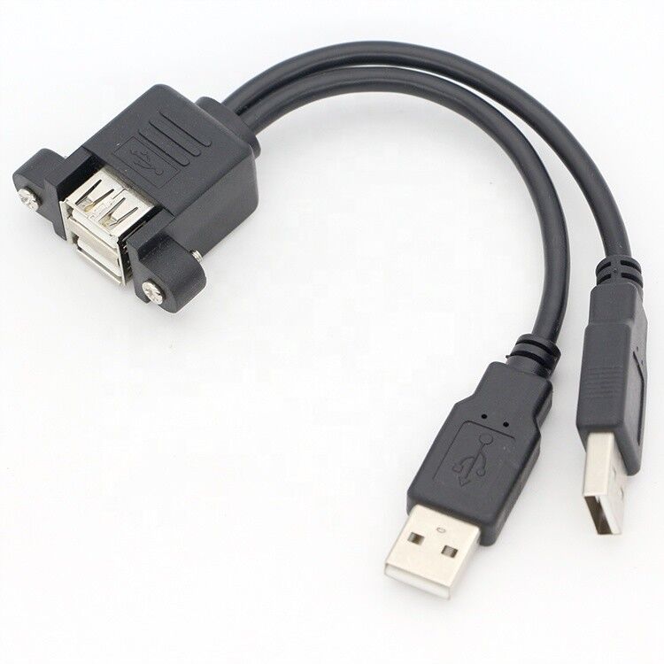 Screw Locking Stud 0.5M 1M 2M 3M Male to Female Dual USB Panel Mount Extension Cable