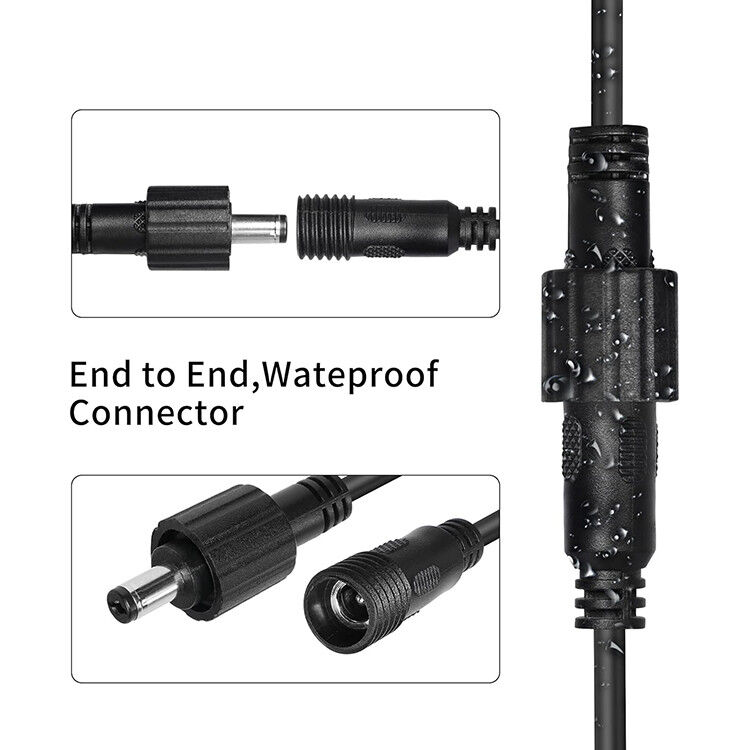 Waterproof Male to Female DC Jack 5.5x2.1mm 5.5x2.5mm 3.5x1.35mm Power Extension Cable for LED Light