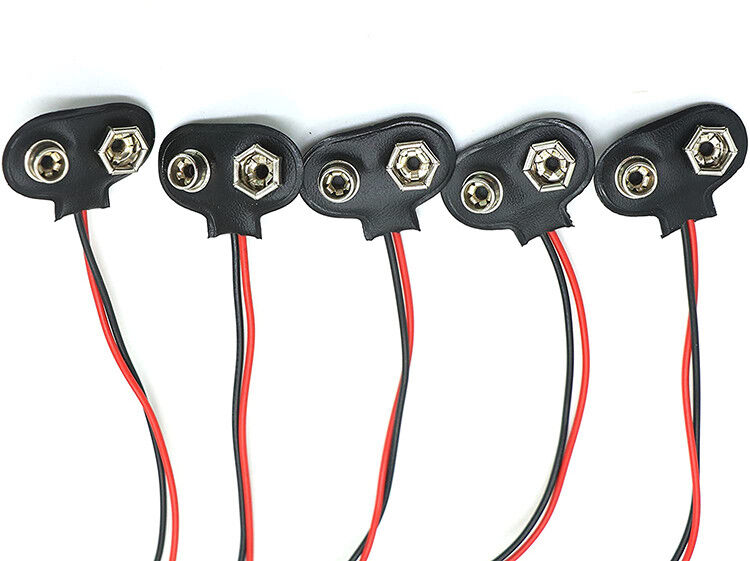 9V Battery Snap Clip Connector To DC Male 5.5x2.1mm Barrel Jack Power Cable for battery holders