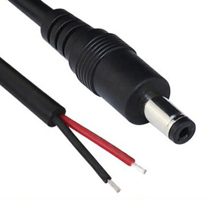 Custom Male Female Jack 1.35 2.5 2.1x5.5mm DC Cable Bare End Stripped Wire Pigtail Cable