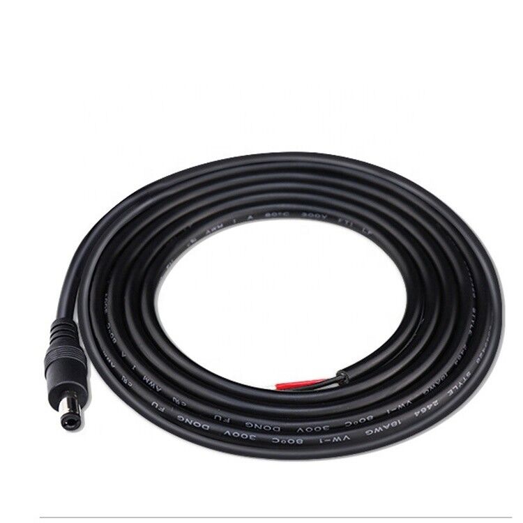 Custom Male Female Jack 1.35 2.5 2.1x5.5mm DC Cable Bare End Stripped Wire Pigtail Cable