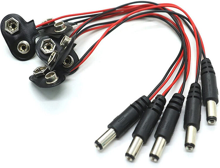 9V Battery Snap Clip Connector To DC Male 5.5mm/2.1mm Plug Power Cable for Battery Holders