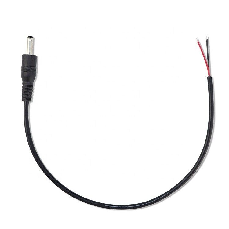DC Barrel Jack Male 3.5x1.35mm to Stripped Tinned Wire Pigtail Bare End Cable