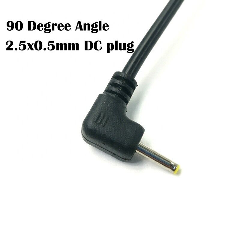Custom 90 Degree Angle DC Barrel Jack 2.5x0.7mm to Stripped Tinned Bare Wire End Cable