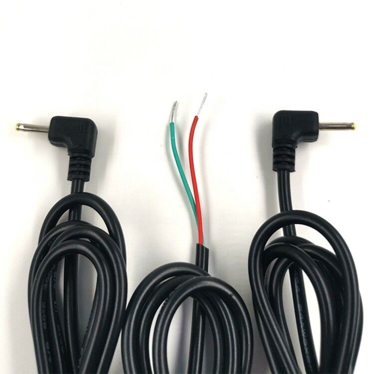 Custom 90 Degree Angle DC Barrel Jack 2.5x0.7mm to Stripped Tinned Bare Wire End Cable
