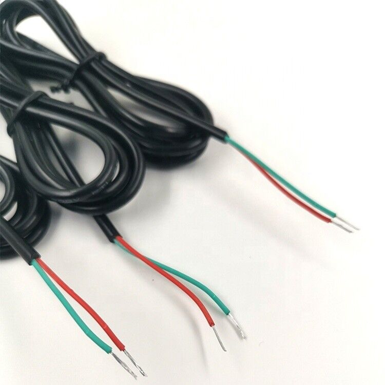 Custom 90 Degree Angle DC Barrel Jack 2.5x0.7mm to Stripped Tinned Bare Wire End Cable