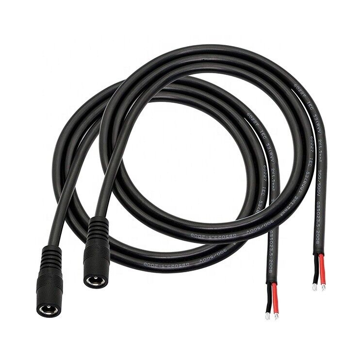 12V 24V DC Supply Input Jack 2.1x5.5mm Male Female Socket Barrel Connector to Open DC Pigtail Power Cable