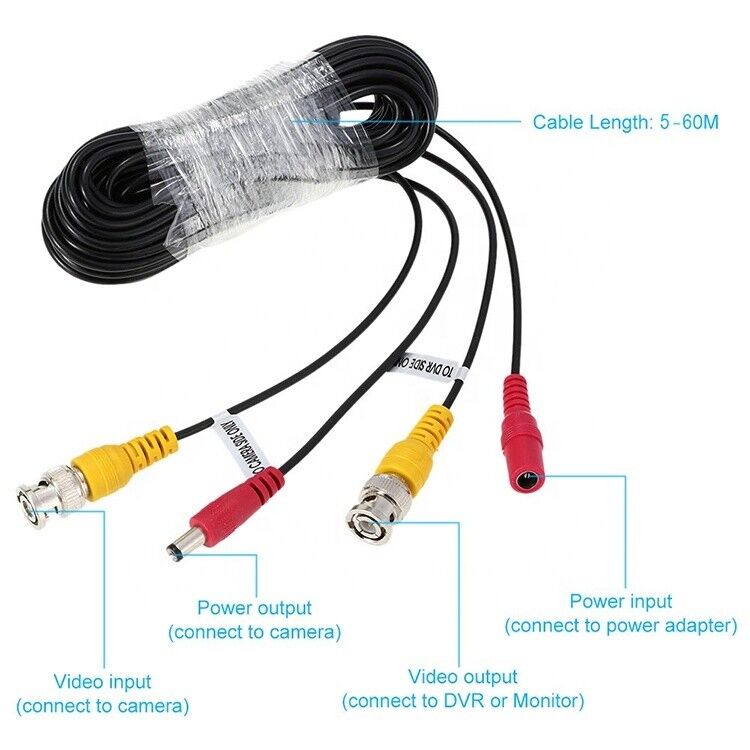 1M 5M 10M Male to Female Security RG59 Video BNC DC Power SDI CCTV Camera Cable