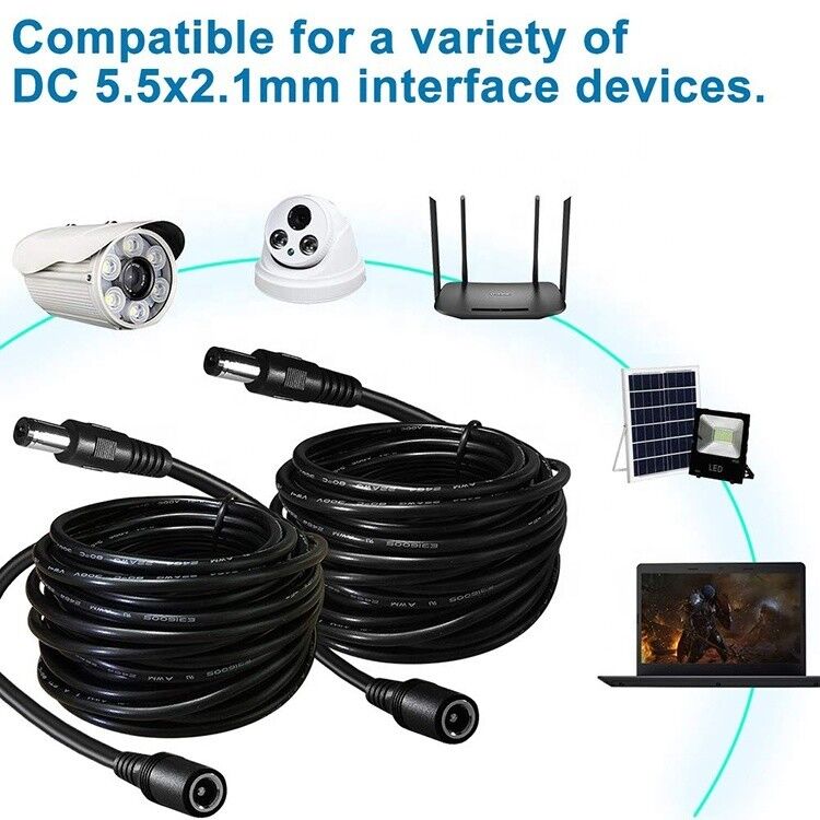 Male to Female 5.52x1 5.5x2.5 3.5x1.35 4.0x1.7mm DC Power Extension Cable for CCTV Camera LED Light