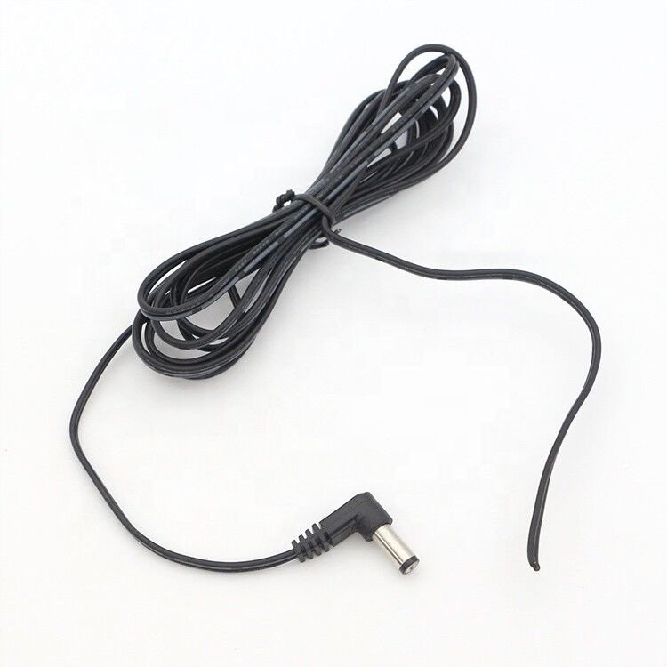 90 Degree Angle DC Barrel Jack 2.1x5.5mm Male Female to Open Pigtail DC Power Cable
