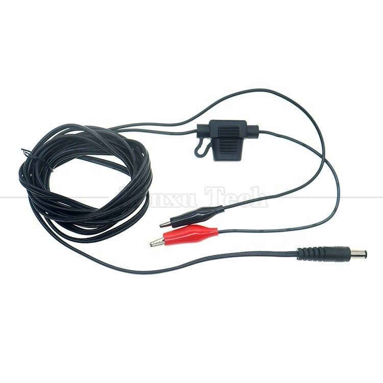 12V DC 5.5X2.1mm to Alligator Clips Fuse Power Cable for Trail Camera