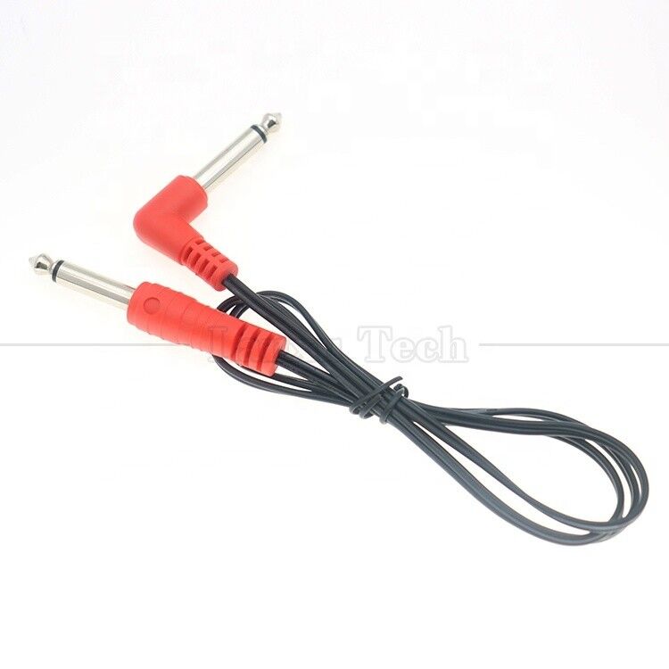 90 Degree Right Angle to Straight 6.35mm TS Jack Stereo Audio Cable for Gui tar Pedal