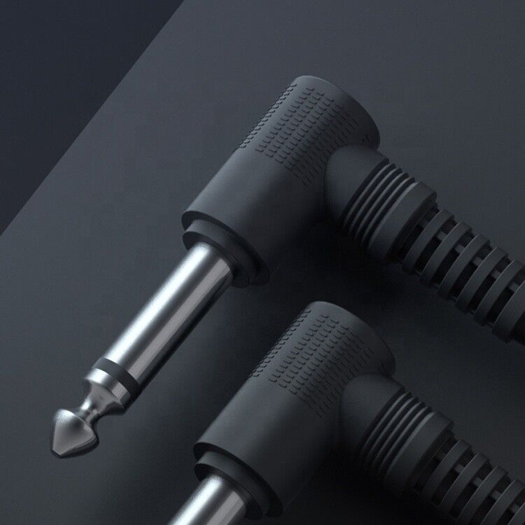 Custom 15cm 90 Degree Angle 1/4 TS Jack Electric Instrument Guitar Patch Cable