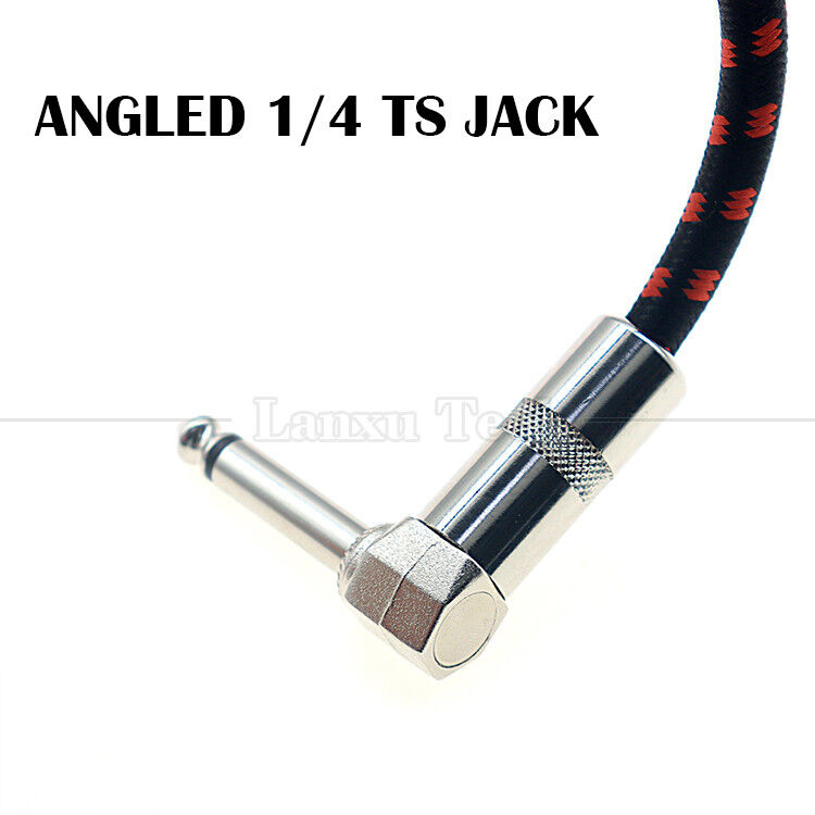 OEM 3ft 10ft 5m 1/4 6.35mm Mono TS Jack Lead Braided Electric Instrument Accessory Amp Effect Amplifier Guitar Patch Cable