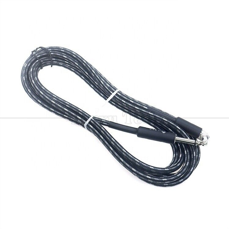 L Shape 90 Degree Right Angle to Straight Durable Braided Jacket 6.35mm Ts Jack Instrument Electric Guitar Patch Audio Cable
