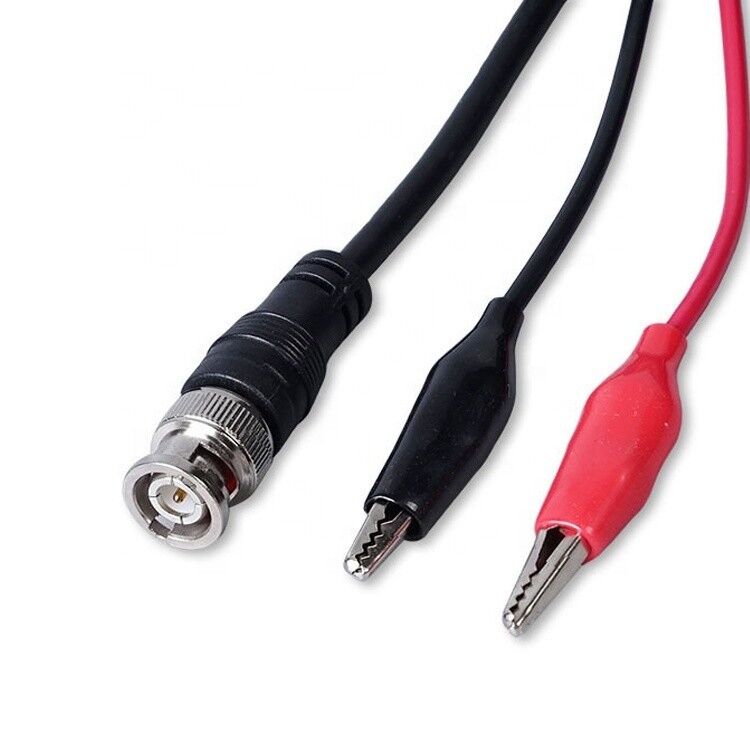 BNC to Dual Alligator Crocodile Clips Test Lead Cable for Oscilloscope CCTV Camera Video