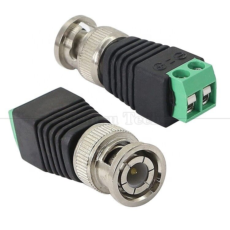 Solderless Screw Terminal Male Female BNC Connector Power Adapter for Cctv Camera Monitor Video Recorder