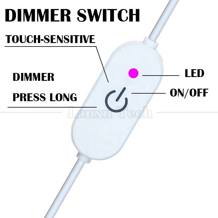 5V Touch Switch ON OFF Controller Stepless USB to Open Wires End Cable LED Dimmer for Led Strip Light Lamp