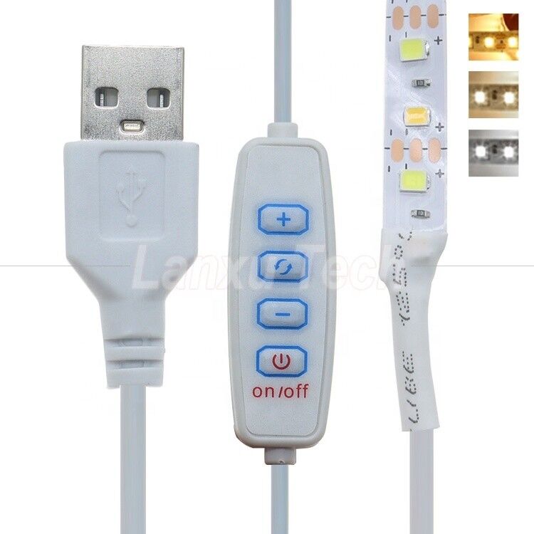 5V Output Stepless Dimming ON OFF Switch USB Dimmer Cable for LED Light Strip Lamp