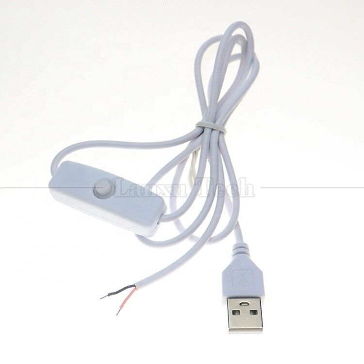 High Quality 5V USB to Open Tinned Wires ON OFF 501 Push Switch Button Power Extension Cable for Christmas Led Light Strip Lamp