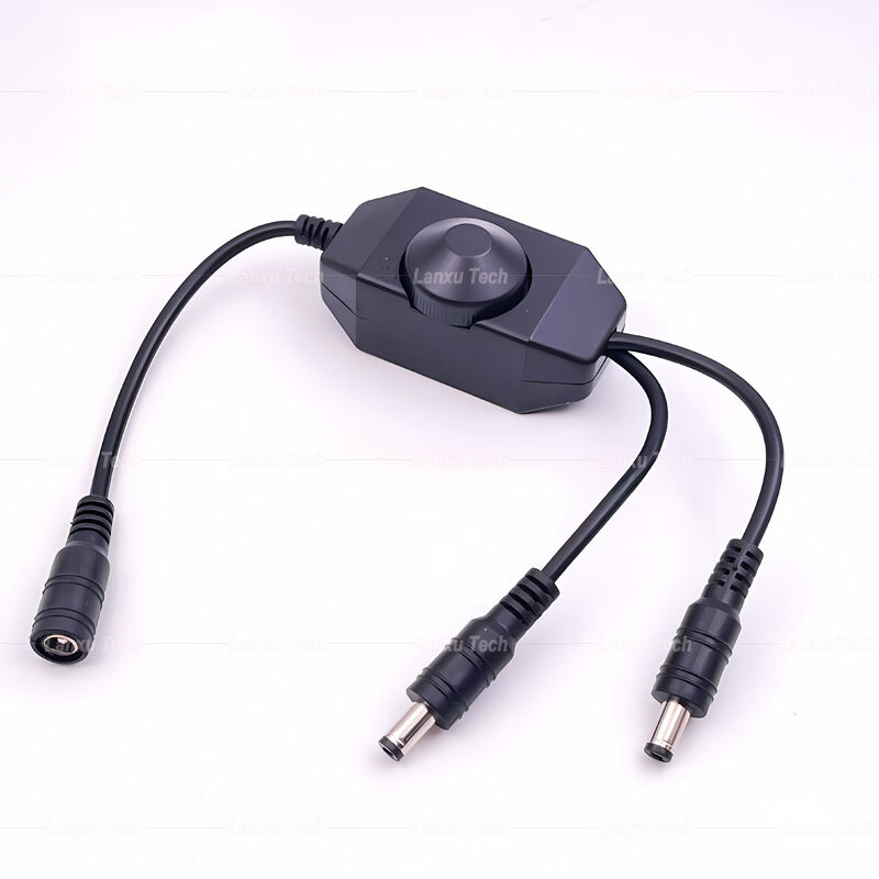 12v 1 Female to Splitter 2 Male DC Power on off Rotation Switch Controller LED Dimmer for Lamp