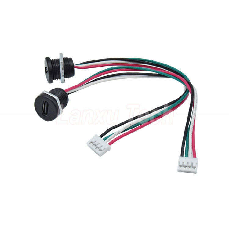 Waterproof USB Type C Female Socket Jack to 4 Pin PH 2.0 XH 2.54  SH1.0  VH ZH MX Connector Cable