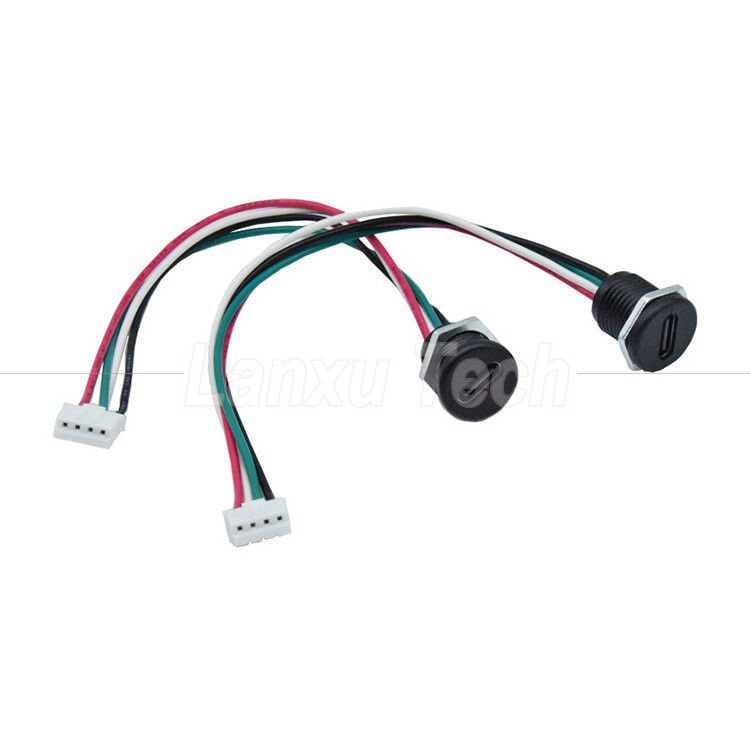 Waterproof USB Type C Female Socket Jack to 4 Pin PH 2.0 XH 2.54  SH1.0  VH ZH MX Connector Cable