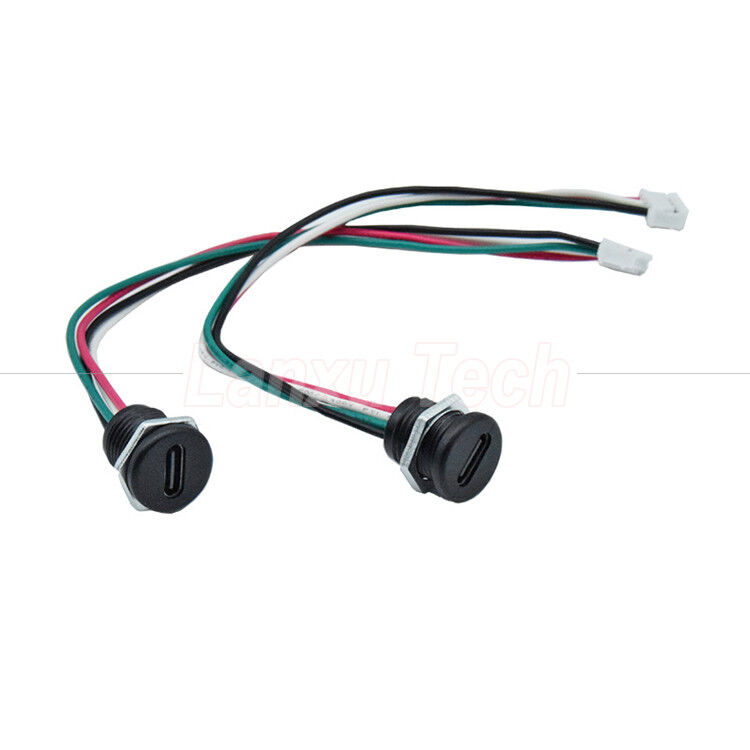 Waterproof USB Type C Female Socket Jack to 4 Pin PH 2.0 XH 2.54  SH1.0  VH ZH MX Connector Cable