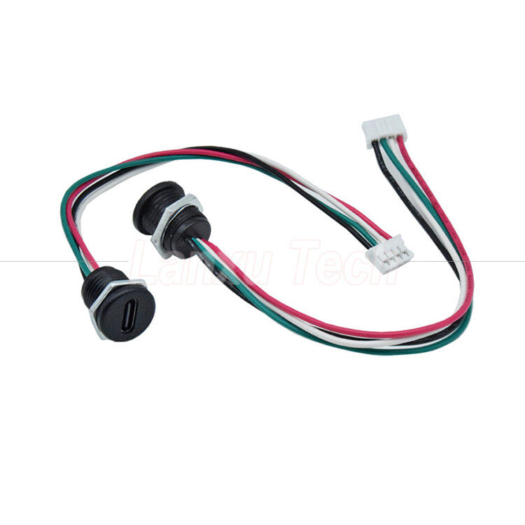 Waterproof USB Type C Female Socket Jack to 4 Pin PH 2.0 XH 2.54  SH1.0  VH ZH MX Connector Cable