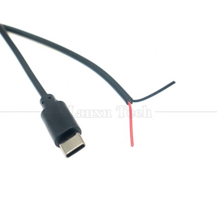 Custom Data Charging 2 4 Cores USB Type C Male Female to Stripped Open Wire End Pigtail Cable