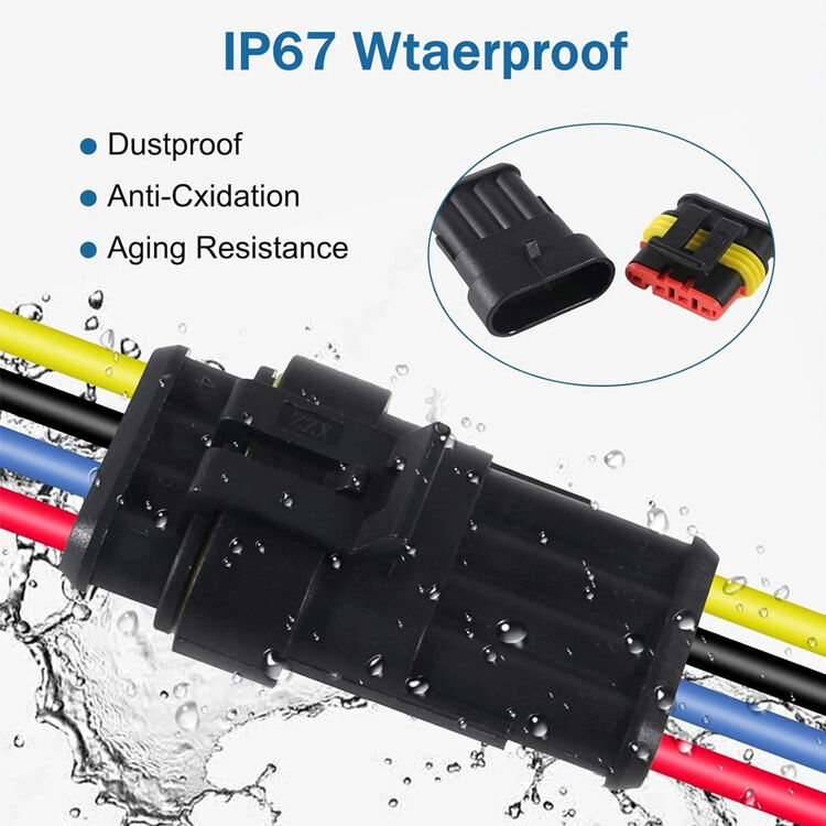 AMP Waterproof Copper Core Automotive Connector Plug Male Female Wiring Harness