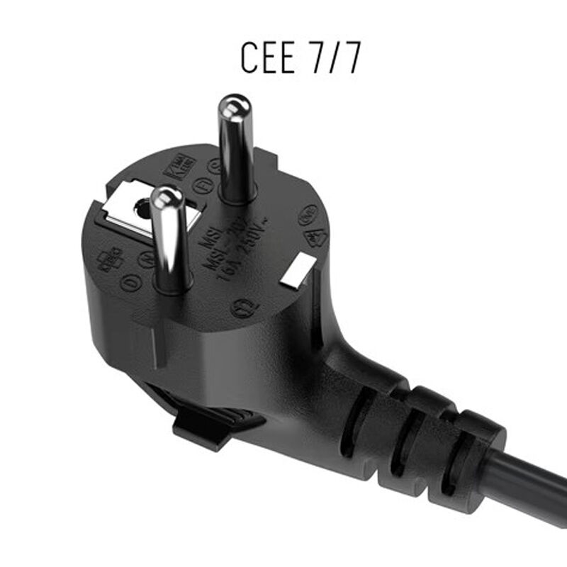 VDE Pure Cooper 5A 10A/250V CEE 7/7 to C13 EU Plug AC Power Cord Cable for Computerr TV Printer