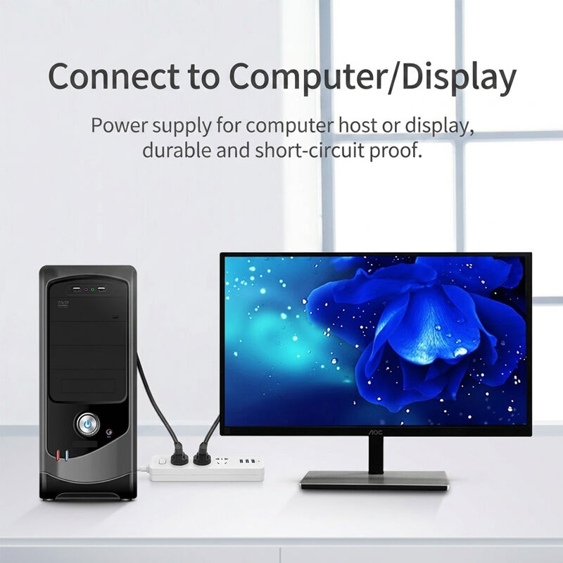 VDE Pure Cooper 5A 10A/250V CEE 7/7 to C13 EU Plug AC Power Cord Cable for Computerr TV Printer