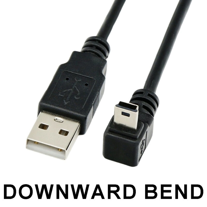 1m 2m 3m 5m Elbow 90 Degree L Shape up Down Right Left Angle USB to Mini B 5 Pin USB Data Charger Cable for Camera GPS