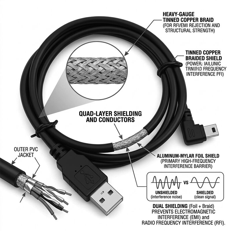 1m 2m 3m 5m Elbow 90 Degree L Shape up Down Right Left Angle USB to Mini B 5 Pin USB Data Charger Cable for Camera GPS