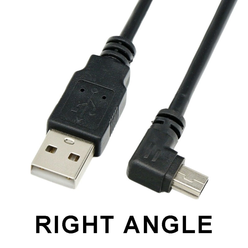 1m 2m 3m 5m Elbow 90 Degree L Shape up Down Right Left Angle USB to Mini B 5 Pin USB Data Charger Cable for Camera GPS