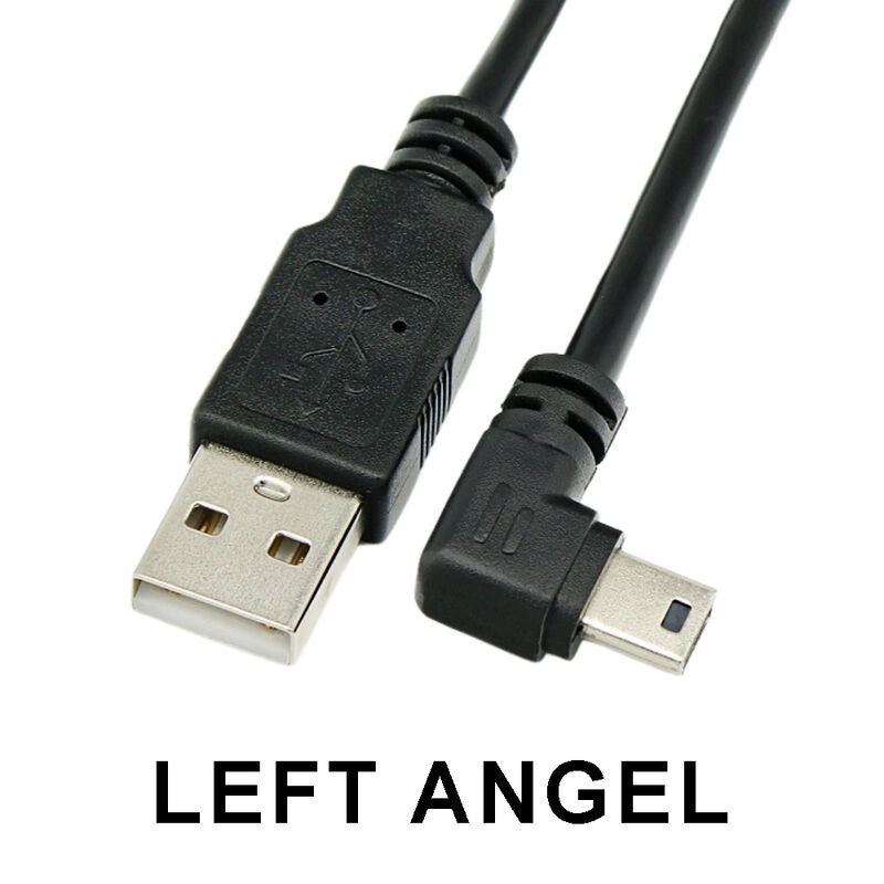 1m 2m 3m 5m Elbow 90 Degree L Shape up Down Right Left Angle USB to Mini B 5 Pin USB Data Charger Cable for Camera GPS