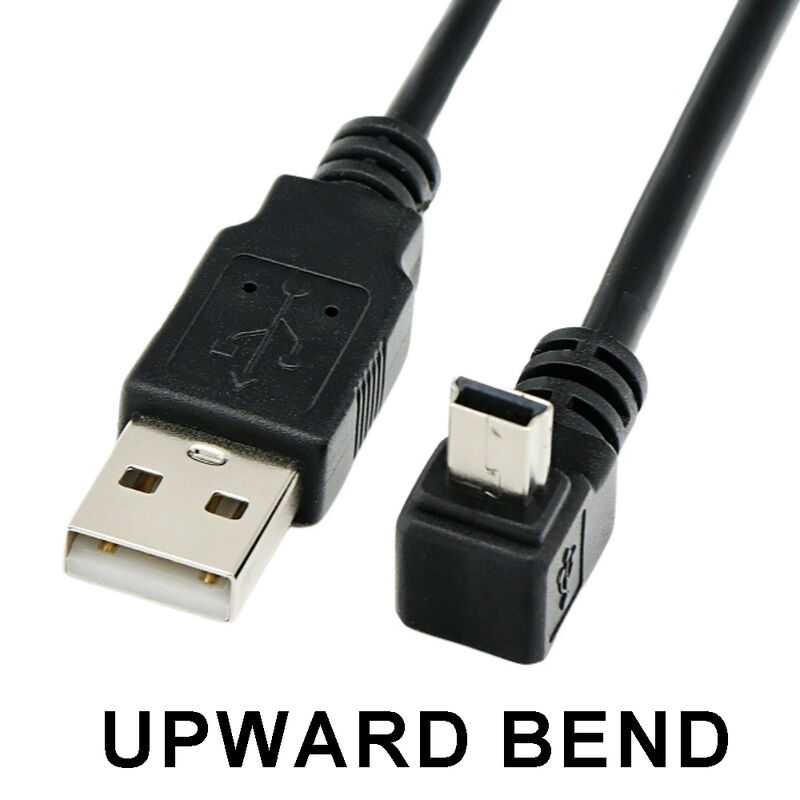 1m 2m 3m 5m Elbow 90 Degree L Shape up Down Right Left Angle USB to Mini B 5 Pin USB Data Charger Cable for Camera GPS