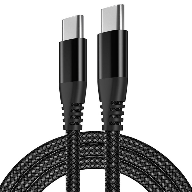 Braided Elbow 90 Degree Angle 60W 3A Type C To Type C PD Charging Data Charger Cable for Mobile Phone Monitor iPhone 15 16